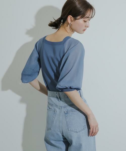 SENSE OF PLACE by URBAN RESEARCH / センスオブプレイス バイ アーバンリサーチ ニット・セーター | シアーボリュームスリーブセーター(5分袖) | 詳細16