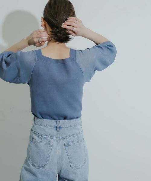 SENSE OF PLACE by URBAN RESEARCH / センスオブプレイス バイ アーバンリサーチ ニット・セーター | シアーボリュームスリーブセーター(5分袖) | 詳細17