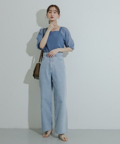 SENSE OF PLACE by URBAN RESEARCH / センスオブプレイス バイ アーバンリサーチ ニット・セーター | シアーボリュームスリーブセーター(5分袖) | 詳細18