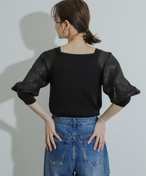 SENSE OF PLACE by URBAN RESEARCH / センスオブプレイス バイ アーバンリサーチ ニット・セーター | シアーボリュームスリーブセーター(5分袖) | 詳細22