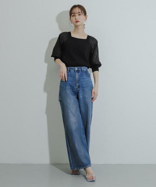 SENSE OF PLACE by URBAN RESEARCH / センスオブプレイス バイ アーバンリサーチ ニット・セーター | シアーボリュームスリーブセーター(5分袖) | 詳細23