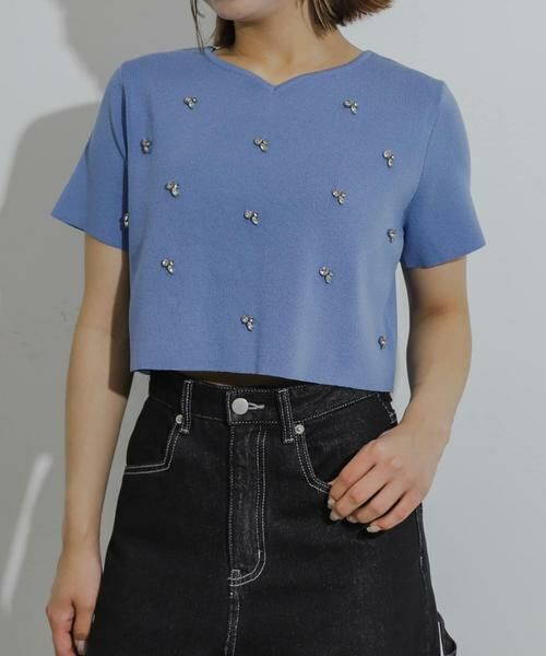 SENSE OF PLACE by URBAN RESEARCH / センスオブプレイス バイ アーバンリサーチ ニット・セーター | ハートネックビジューセーター | 詳細1