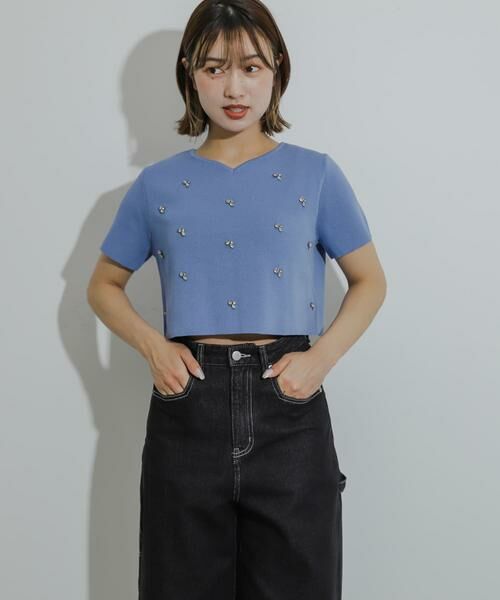 SENSE OF PLACE by URBAN RESEARCH / センスオブプレイス バイ アーバンリサーチ ニット・セーター | ハートネックビジューセーター | 詳細2