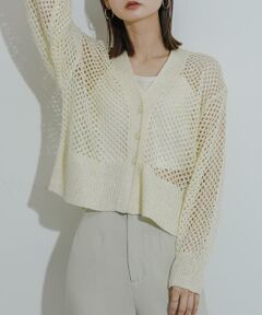 SENSE OF PLACE by URBAN RESEARCH / センスオブプレイス バイ アーバンリサーチ カーディガン・ボレロ | スパンコールメッシュカーディガン