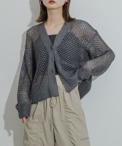 SENSE OF PLACE by URBAN RESEARCH / センスオブプレイス バイ アーバンリサーチ カーディガン・ボレロ | スパンコールメッシュカーディガン