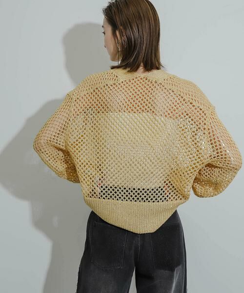 SENSE OF PLACE by URBAN RESEARCH / センスオブプレイス バイ アーバンリサーチ カーディガン・ボレロ | スパンコールメッシュカーディガン | 詳細3