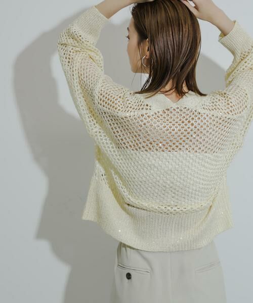 SENSE OF PLACE by URBAN RESEARCH / センスオブプレイス バイ アーバンリサーチ カーディガン・ボレロ | スパンコールメッシュカーディガン | 詳細12