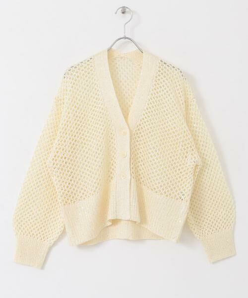 SENSE OF PLACE by URBAN RESEARCH / センスオブプレイス バイ アーバンリサーチ カーディガン・ボレロ | スパンコールメッシュカーディガン | 詳細15