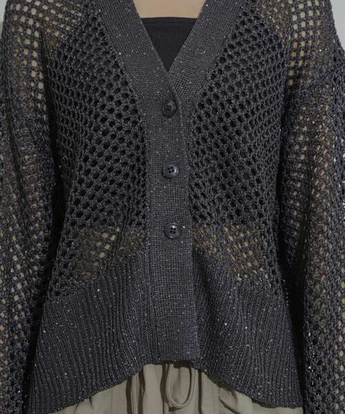 SENSE OF PLACE by URBAN RESEARCH / センスオブプレイス バイ アーバンリサーチ カーディガン・ボレロ | スパンコールメッシュカーディガン | 詳細26