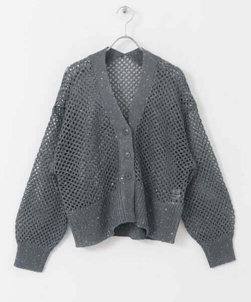 SENSE OF PLACE by URBAN RESEARCH / センスオブプレイス バイ アーバンリサーチ カーディガン・ボレロ | スパンコールメッシュカーディガン | 詳細27