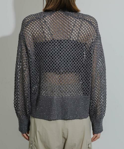 SENSE OF PLACE by URBAN RESEARCH / センスオブプレイス バイ アーバンリサーチ カーディガン・ボレロ | スパンコールメッシュカーディガン | 詳細25