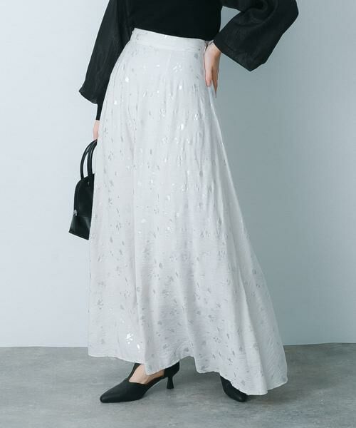 SENSE OF PLACE by URBAN RESEARCH/センスオブプレイス バイ アーバンリサーチ ハクプリントフレアスカート ライトベージュ S