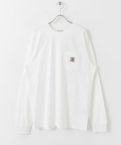 SENSE OF PLACE by URBAN RESEARCH / センスオブプレイス バイ アーバンリサーチ Tシャツ | 『WEB限定』carhartt LONG-SLEEVE POCKET T-SHIRTS(ホワイト)