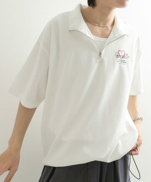 SENSE OF PLACE by URBAN RESEARCH / センスオブプレイス バイ アーバンリサーチ Tシャツ | 『WEB限定』Mark Gonzales スタンドハーフZIPドローコードTシャツ | 詳細2