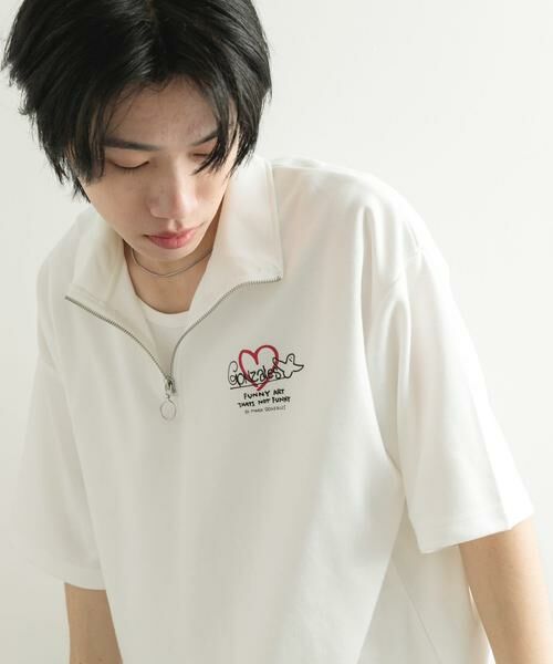 SENSE OF PLACE by URBAN RESEARCH / センスオブプレイス バイ アーバンリサーチ Tシャツ | 『WEB限定』Mark Gonzales スタンドハーフZIPドローコードTシャツ | 詳細4