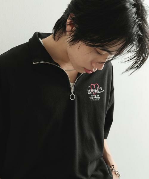 SENSE OF PLACE by URBAN RESEARCH / センスオブプレイス バイ アーバンリサーチ Tシャツ | 『WEB限定』Mark Gonzales スタンドハーフZIPドローコードTシャツ | 詳細15