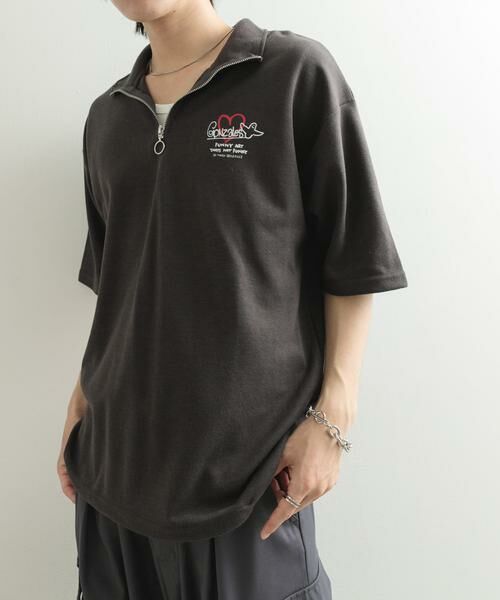 SENSE OF PLACE by URBAN RESEARCH / センスオブプレイス バイ アーバンリサーチ Tシャツ | 『WEB限定』Mark Gonzales スタンドハーフZIPドローコードTシャツ | 詳細18