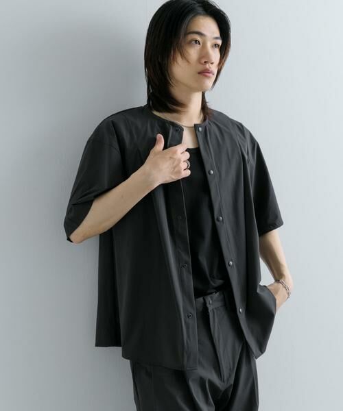 SENSE OF PLACE by URBAN RESEARCH / センスオブプレイス バイ アーバンリサーチ シャツ・ブラウス | Uiscel 4WAYストレッチタックノーカラーシャツ5分袖 | 詳細2