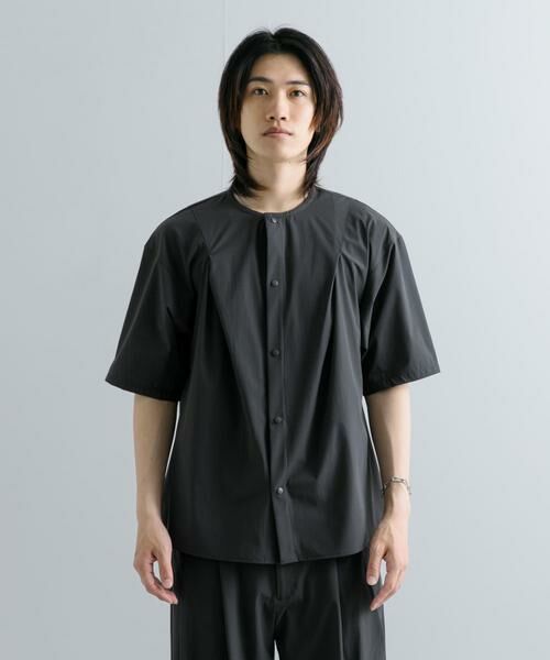 SENSE OF PLACE by URBAN RESEARCH / センスオブプレイス バイ アーバンリサーチ シャツ・ブラウス | Uiscel 4WAYストレッチタックノーカラーシャツ5分袖 | 詳細6