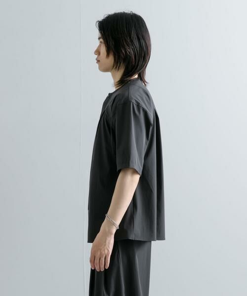 SENSE OF PLACE by URBAN RESEARCH / センスオブプレイス バイ アーバンリサーチ シャツ・ブラウス | Uiscel 4WAYストレッチタックノーカラーシャツ5分袖 | 詳細7