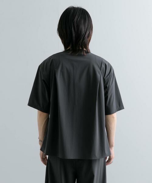 SENSE OF PLACE by URBAN RESEARCH / センスオブプレイス バイ アーバンリサーチ シャツ・ブラウス | Uiscel 4WAYストレッチタックノーカラーシャツ5分袖 | 詳細8