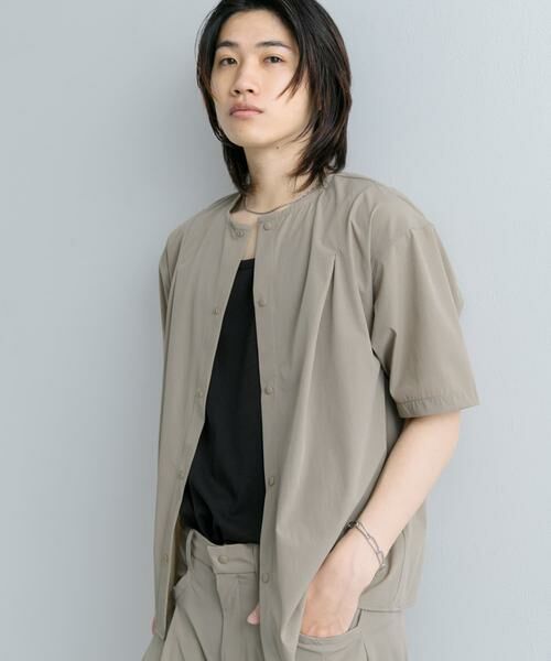 SENSE OF PLACE by URBAN RESEARCH / センスオブプレイス バイ アーバンリサーチ シャツ・ブラウス | Uiscel 4WAYストレッチタックノーカラーシャツ5分袖 | 詳細12