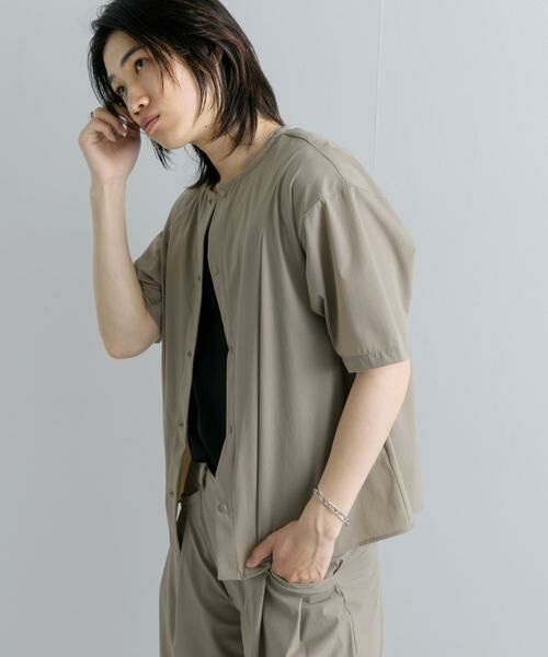 SENSE OF PLACE by URBAN RESEARCH / センスオブプレイス バイ アーバンリサーチ シャツ・ブラウス | Uiscel 4WAYストレッチタックノーカラーシャツ5分袖 | 詳細13