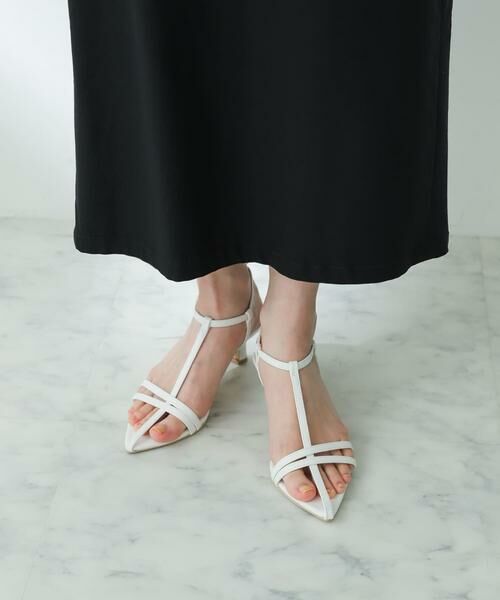 SENSE OF PLACE by URBAN RESEARCH/センスオブプレイス バイ アーバンリサーチ ポインテッドナローストラップサンダル ホワイト L