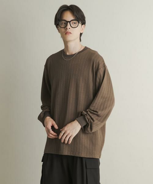 SENSE OF PLACE by URBAN RESEARCH / センスオブプレイス バイ アーバンリサーチ Tシャツ | ライトワッフルクルーネックロングTシャツ | 詳細2