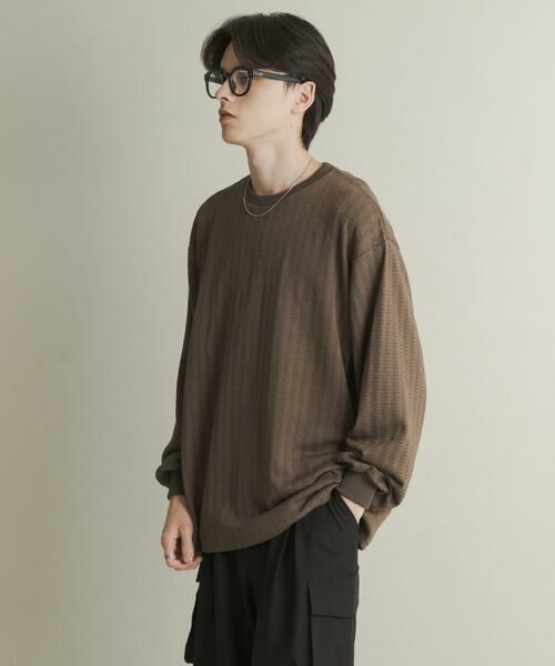 SENSE OF PLACE by URBAN RESEARCH / センスオブプレイス バイ アーバンリサーチ Tシャツ | ライトワッフルクルーネックロングTシャツ | 詳細3