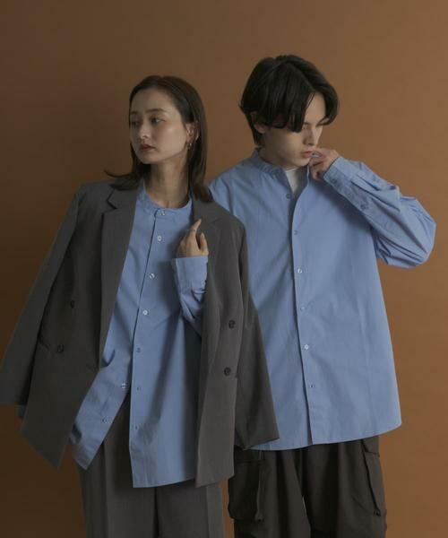 SENSE OF PLACE by URBAN RESEARCH / センスオブプレイス バイ アーバンリサーチ シャツ・ブラウス | ピーチブロードバンドカラーロングスリーブシャツ | 詳細1