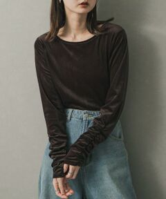 SENSE OF PLACE by URBAN RESEARCH / センスオブプレイス バイ アーバンリサーチ Tシャツ | ギャザースリーブベロアTシャツ