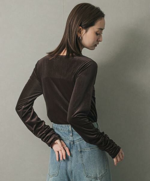 SENSE OF PLACE by URBAN RESEARCH / センスオブプレイス バイ アーバンリサーチ Tシャツ | ギャザースリーブベロアTシャツ | 詳細2