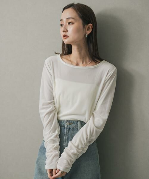 SENSE OF PLACE by URBAN RESEARCH / センスオブプレイス バイ アーバンリサーチ Tシャツ | ギャザースリーブベロアTシャツ | 詳細12