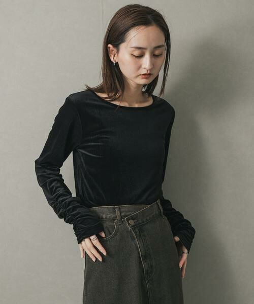 SENSE OF PLACE by URBAN RESEARCH / センスオブプレイス バイ アーバンリサーチ Tシャツ | ギャザースリーブベロアTシャツ | 詳細19