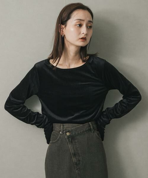 SENSE OF PLACE by URBAN RESEARCH / センスオブプレイス バイ アーバンリサーチ Tシャツ | ギャザースリーブベロアTシャツ | 詳細20