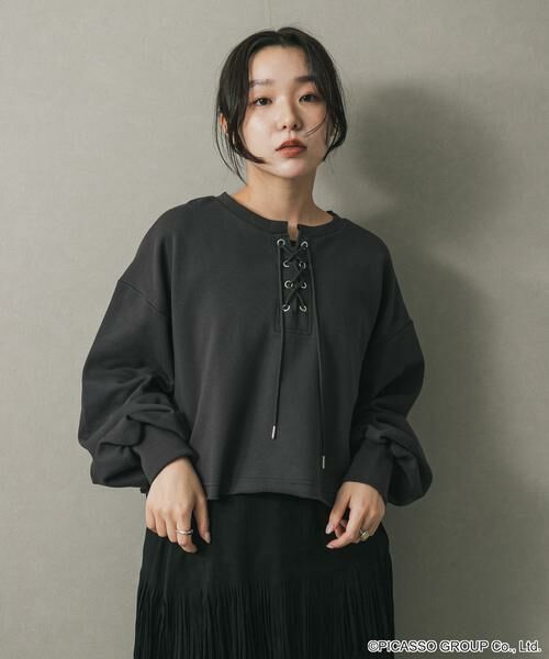 SENSE OF PLACE by URBAN RESEARCH / センスオブプレイス バイ アーバンリサーチ Tシャツ | PICASSOレースアップクロップドトップ | 詳細10