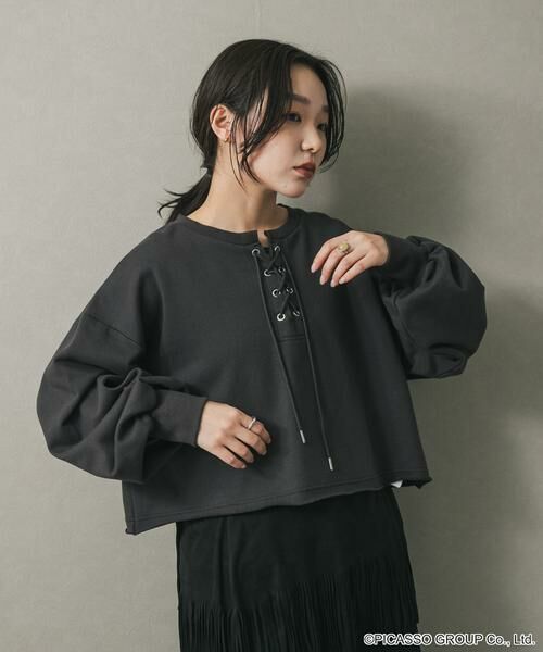 SENSE OF PLACE by URBAN RESEARCH / センスオブプレイス バイ アーバンリサーチ Tシャツ | PICASSOレースアップクロップドトップ | 詳細11