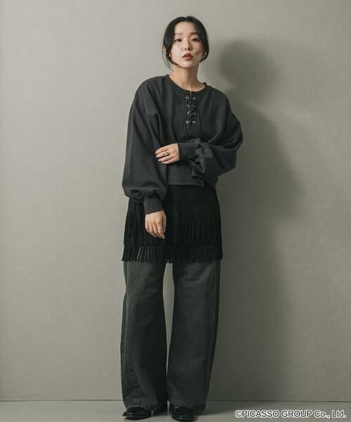 SENSE OF PLACE by URBAN RESEARCH / センスオブプレイス バイ アーバンリサーチ Tシャツ | PICASSOレースアップクロップドトップ | 詳細14