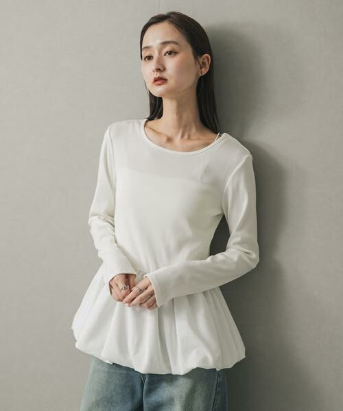 SENSE OF PLACE by URBAN RESEARCH / センスオブプレイス バイ アーバンリサーチ Tシャツ | フリルバルーンコンパクトトップ | 詳細1