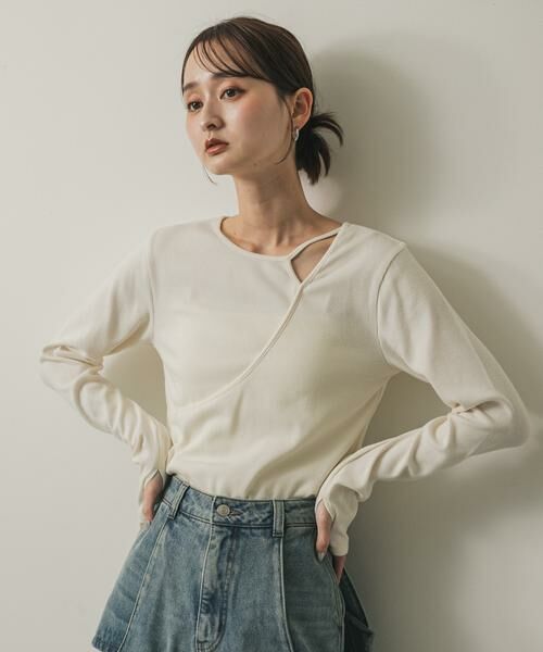 SENSE OF PLACE by URBAN RESEARCH / センスオブプレイス バイ アーバンリサーチ Tシャツ | アシンメトリーリブコンパクトトップ | 詳細10