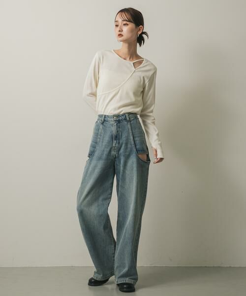 SENSE OF PLACE by URBAN RESEARCH / センスオブプレイス バイ アーバンリサーチ Tシャツ | アシンメトリーリブコンパクトトップ | 詳細12