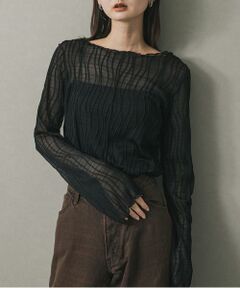 ウェーブパターンジャガードトップ