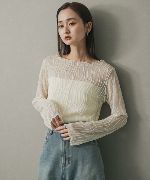 SENSE OF PLACE by URBAN RESEARCH / センスオブプレイス バイ アーバンリサーチ Tシャツ | ウェーブパターンジャガードトップ | 詳細11