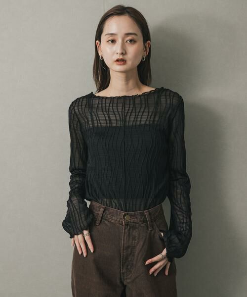 SENSE OF PLACE by URBAN RESEARCH / センスオブプレイス バイ アーバンリサーチ Tシャツ | ウェーブパターンジャガードトップ | 詳細17