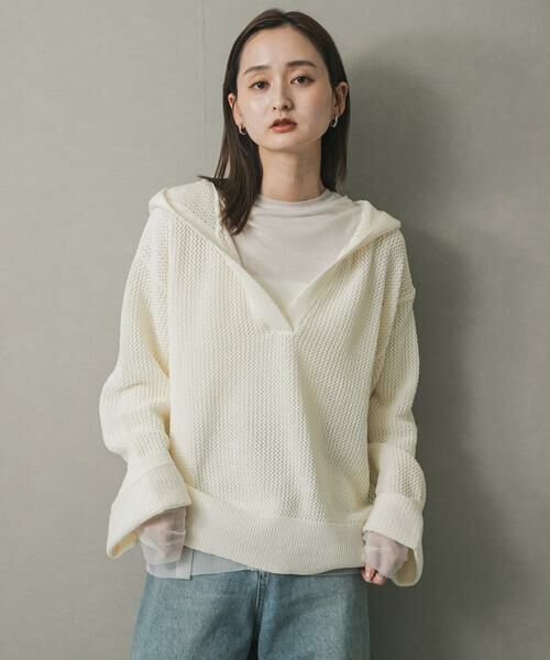 SENSE OF PLACE by URBAN RESEARCH / センスオブプレイス バイ アーバンリサーチ ニット・セーター | メッシュフーディーセーター | 詳細9