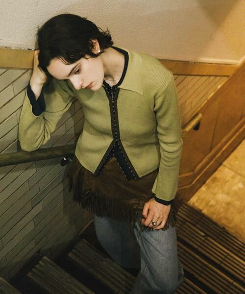 SENSE OF PLACE by URBAN RESEARCH / センスオブプレイス バイ アーバンリサーチ カーディガン・ボレロ | フロントホックエリツキコンパクトカーディガン | 詳細1