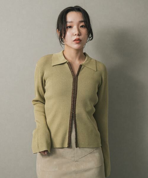 SENSE OF PLACE by URBAN RESEARCH / センスオブプレイス バイ アーバンリサーチ カーディガン・ボレロ | フロントホックエリツキコンパクトカーディガン | 詳細3