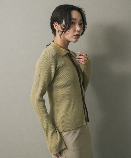 SENSE OF PLACE by URBAN RESEARCH / センスオブプレイス バイ アーバンリサーチ カーディガン・ボレロ | フロントホックエリツキコンパクトカーディガン | 詳細4