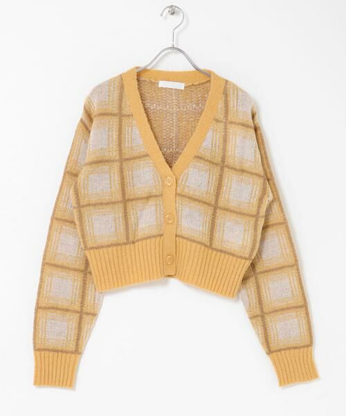 SENSE OF PLACE by URBAN RESEARCH / センスオブプレイス バイ アーバンリサーチ カーディガン・ボレロ | モヘアチェッククロップドカーディガン | 詳細5